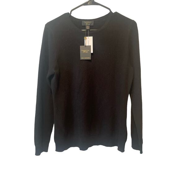 100% Cashmere Charter Club,  Sz: Med,  Black L/Sleeve Sweater Top, B69, $68, NWT - Picture 1 of 6